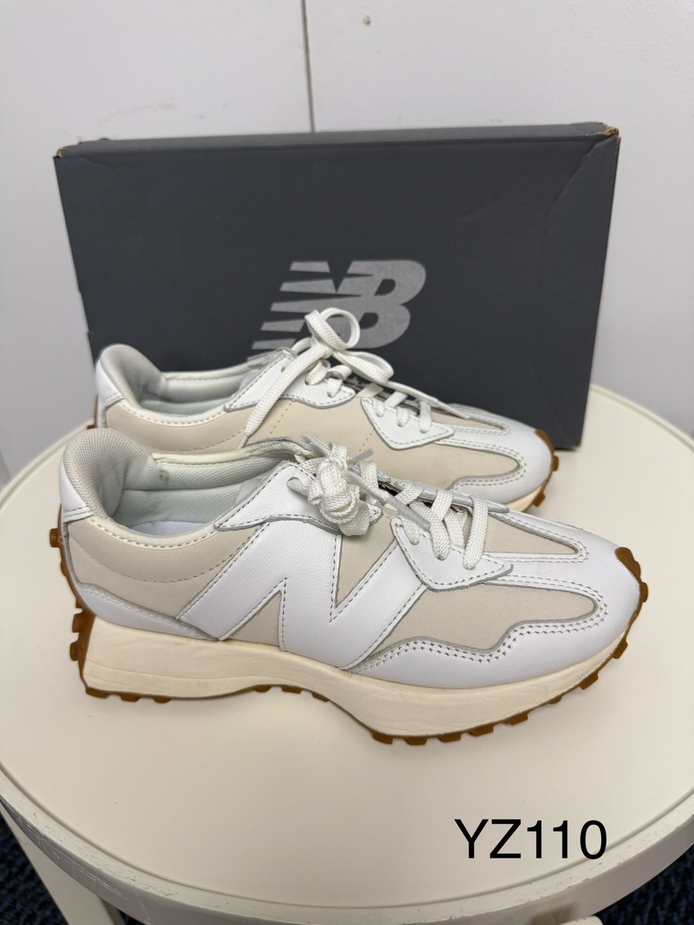 New Balance Women's White & Cream Trail-Inspired Platform Sneakers